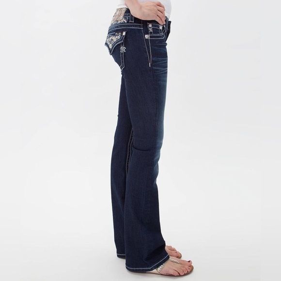 Miss Me Glitter Boot Stretch Jeans Size 27 STYLE JE8178BX - Picture 6 of 15